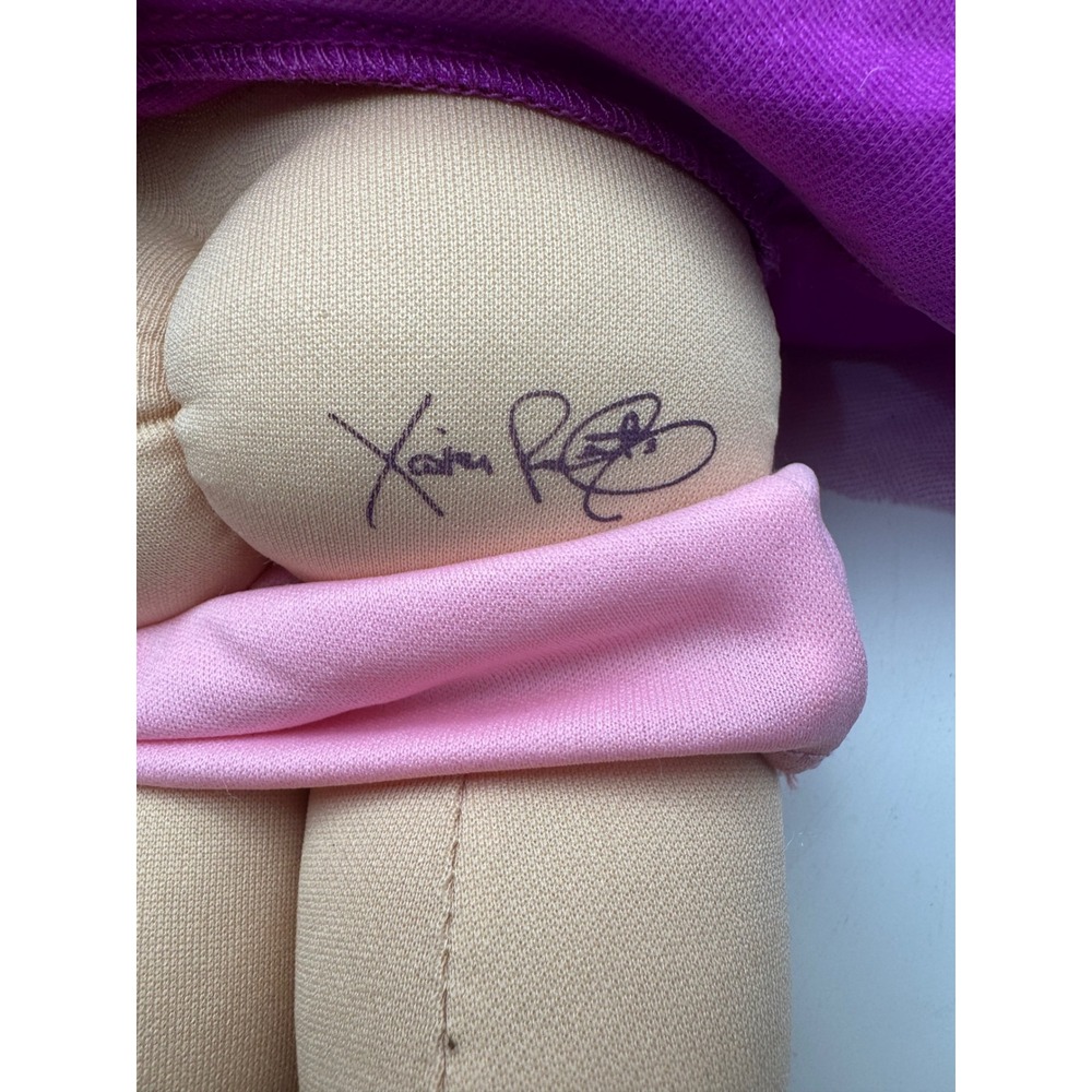 Vintage Cabbage Patch Kid Doll Purple Sparkle Dress Blue Eye Brown Hair Princes - Picture 8 of 9